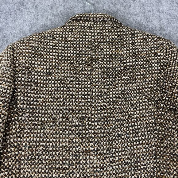 Nina McLemore Tweed Blazer Jacket Womens 8 Brown Wool Blend Silk Lining Career - Picture 13 of 16
